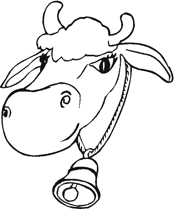 Disegno di Una Mucca con un Campanaccio da stampare