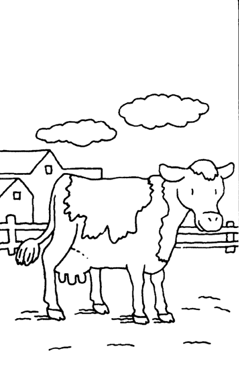 Coloriage Une Vache Dans Un Pre - Vache à imprimer