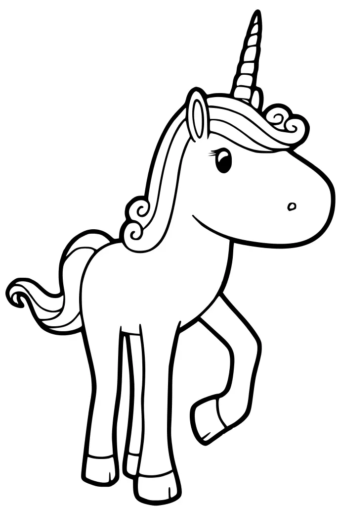 Mythical Unicorn Creature coloring page to print