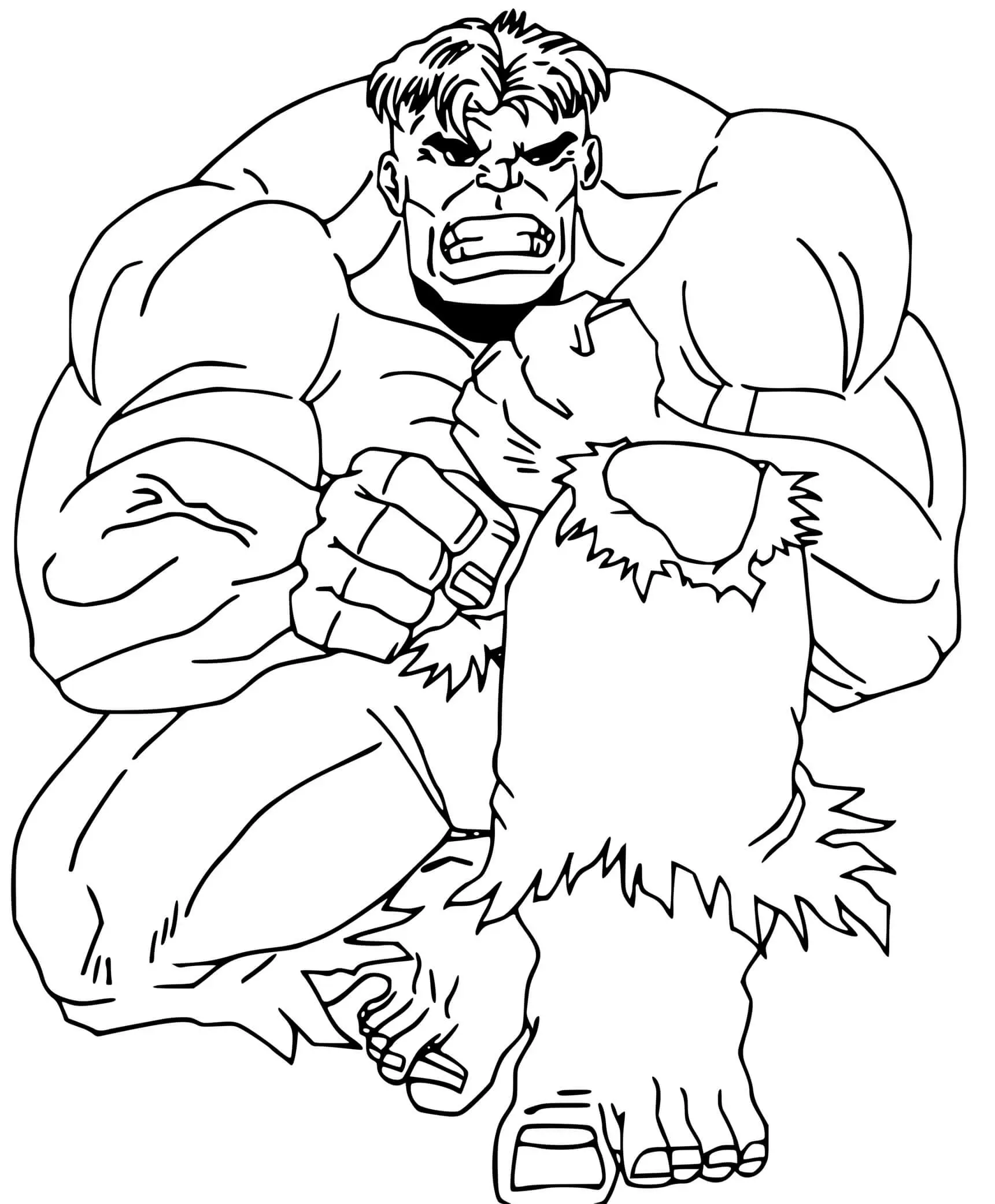 Coloriage Univers Marvel Robert Bruce Banner Hulk Titan Vert - Hulk à imprimer