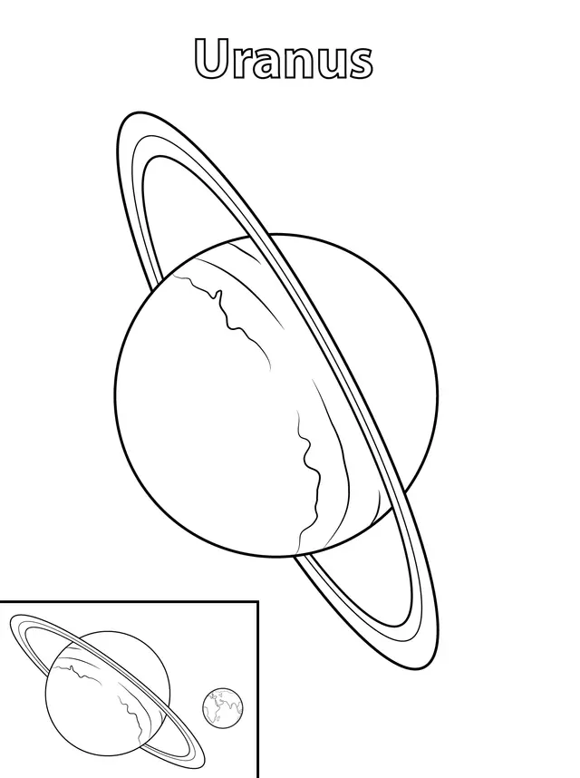 Coloriage Uranus Planète - Planète à imprimer