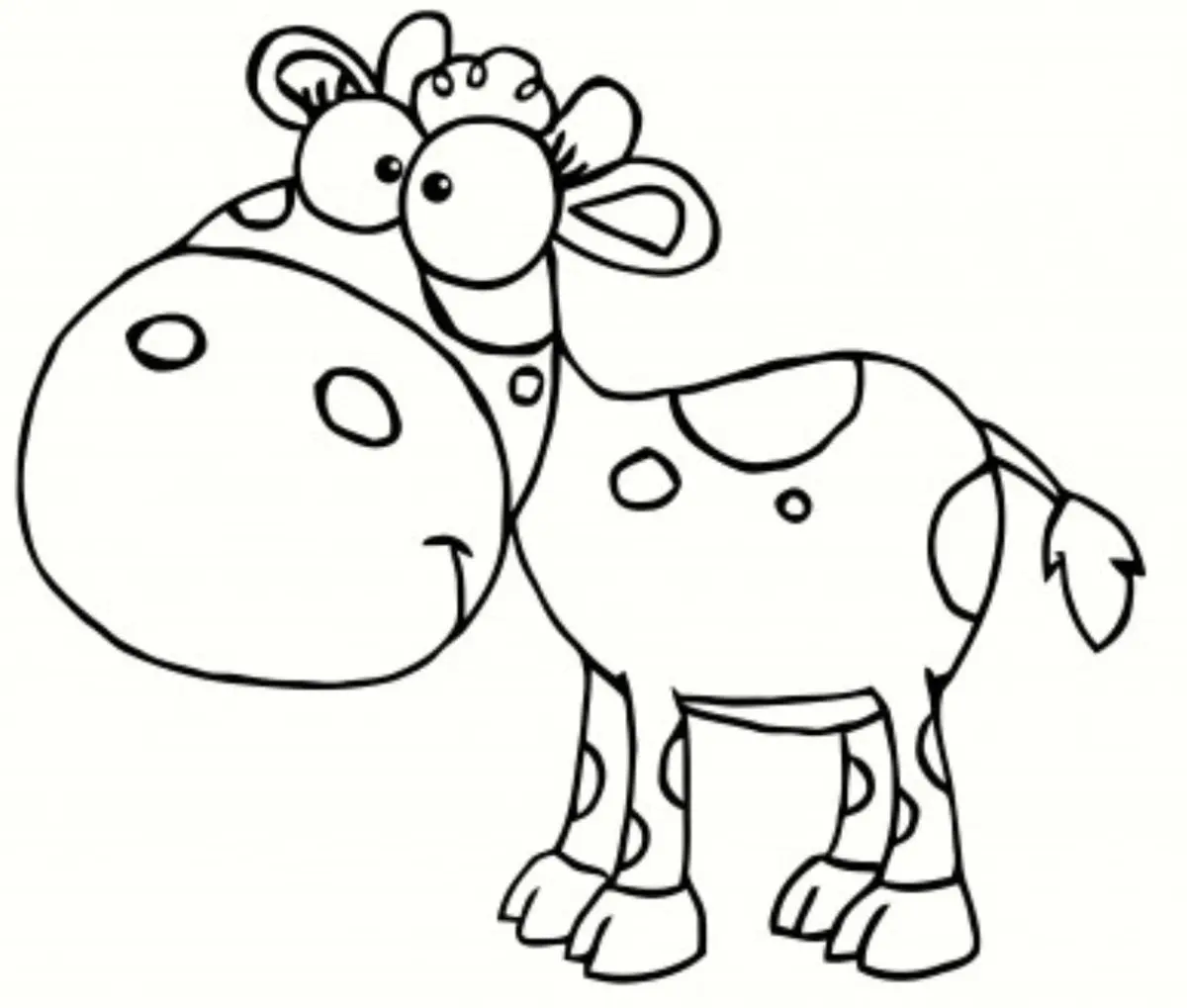 Funny Farm Cow coloring page to print