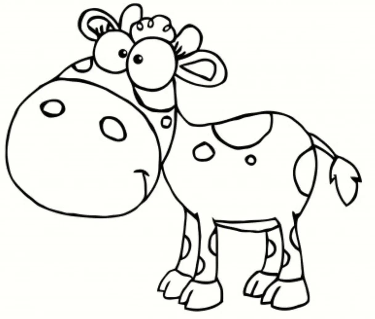 Coloriage Vache Animaux De La Ferme Rigolo - Animaux de la ferme à imprimer