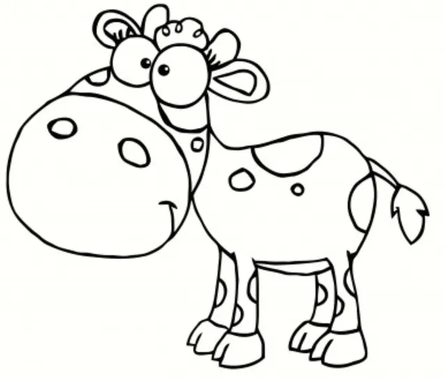 Funny Farm Cow coloring page to print