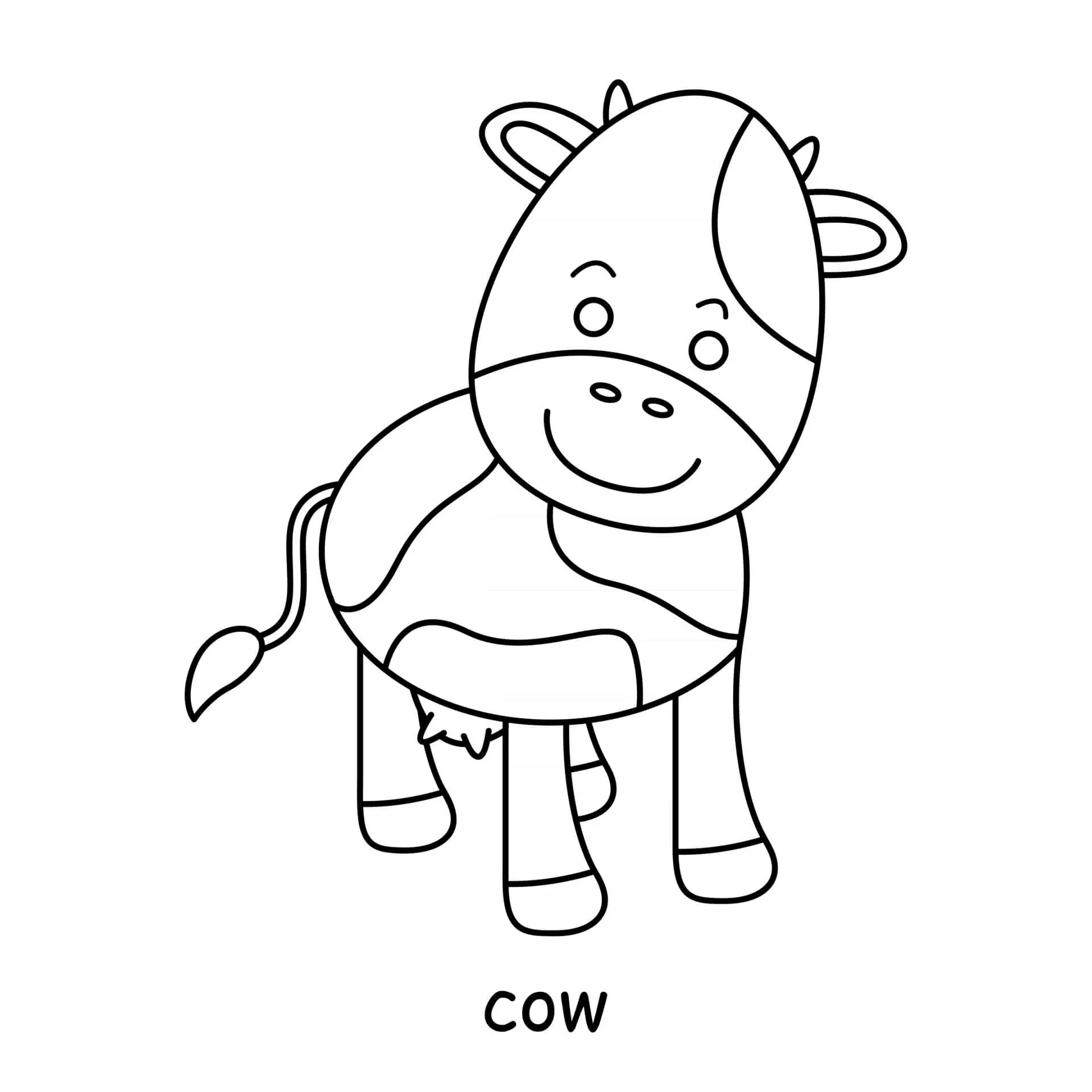 Coloriage Vache Mignon Animal De La Ferme - Animal à imprimer
