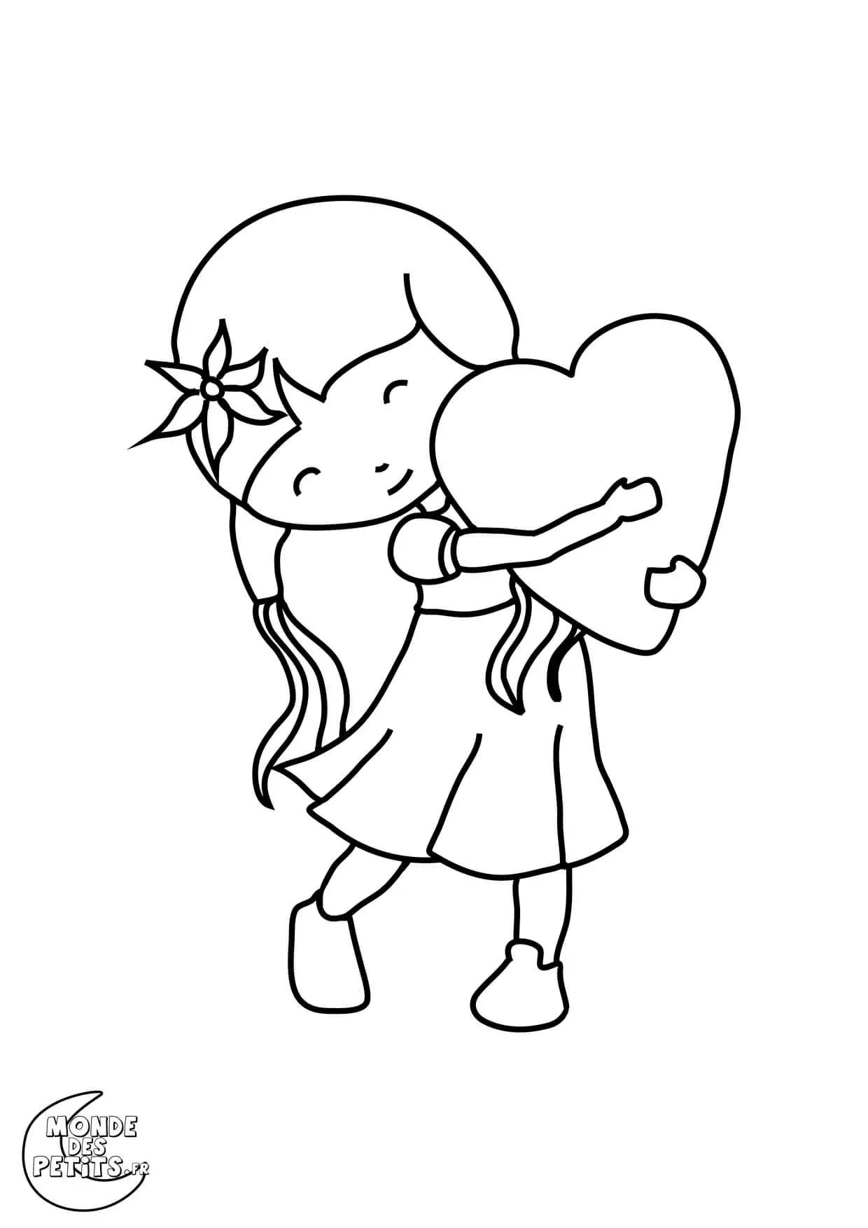 Coloriage Valentin Cœur - Titounis à imprimer