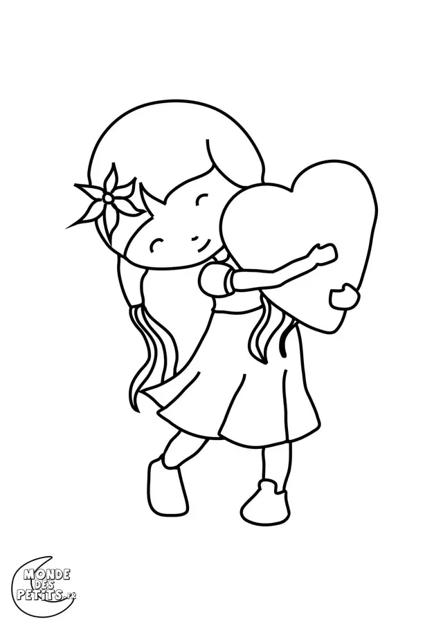 Coloriage Valentin Cœur - Titounis à imprimer