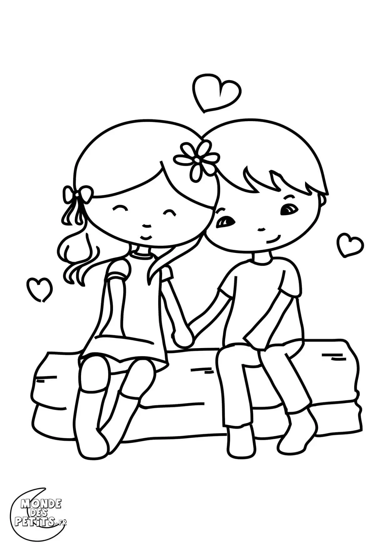 Coloriage Valentin Saint - Titounis à imprimer