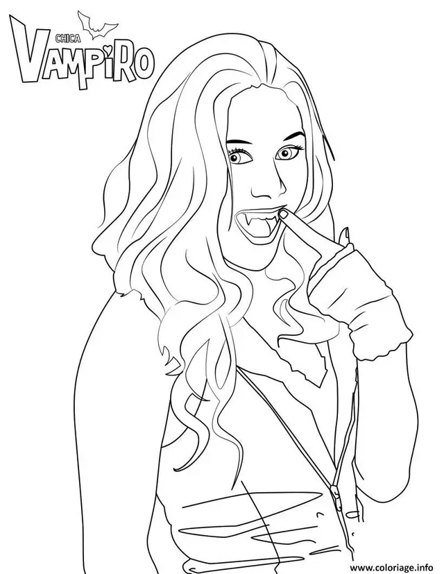 Desenho de Garota Vampira para colorir