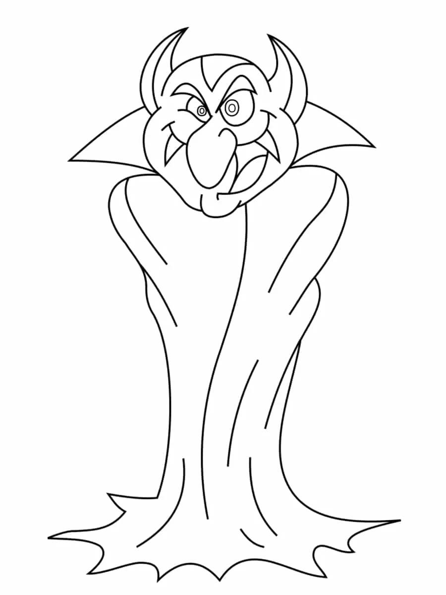 Living Vampire Creature coloring page to print