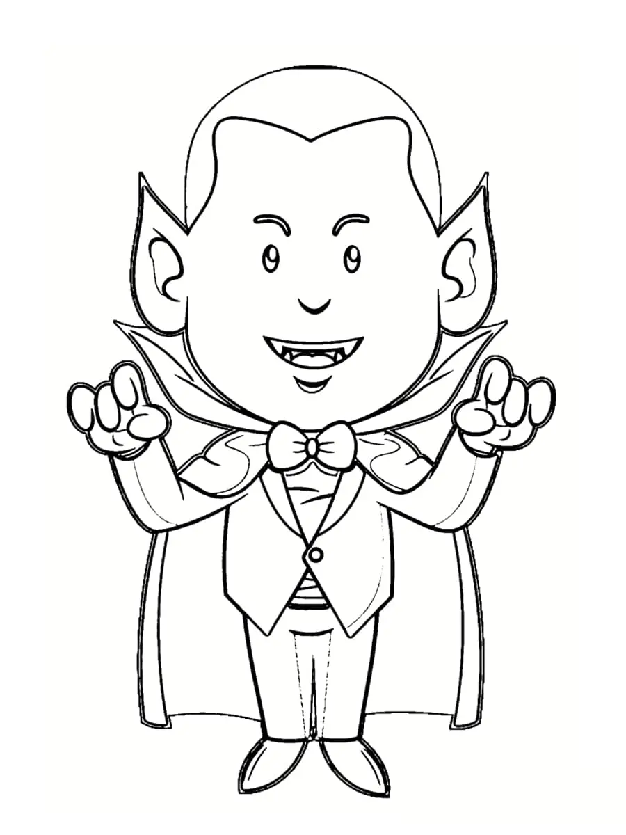Coloriage Vampire Mort Vivant Se Nourrit De Sang - Vampire à imprimer