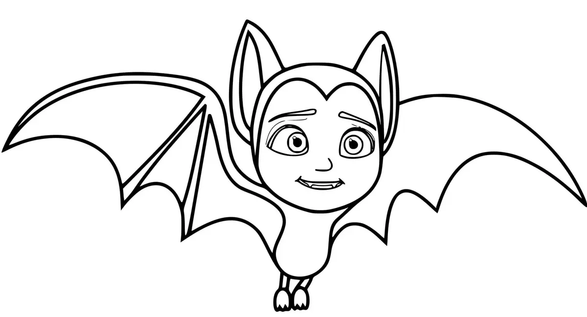 Kleurplaat Vampirina als vleermuis om te printen