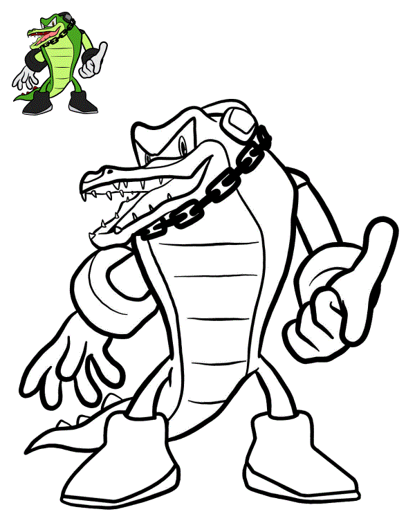 Vector the Crocodile from Sonic Boom coloring page to print