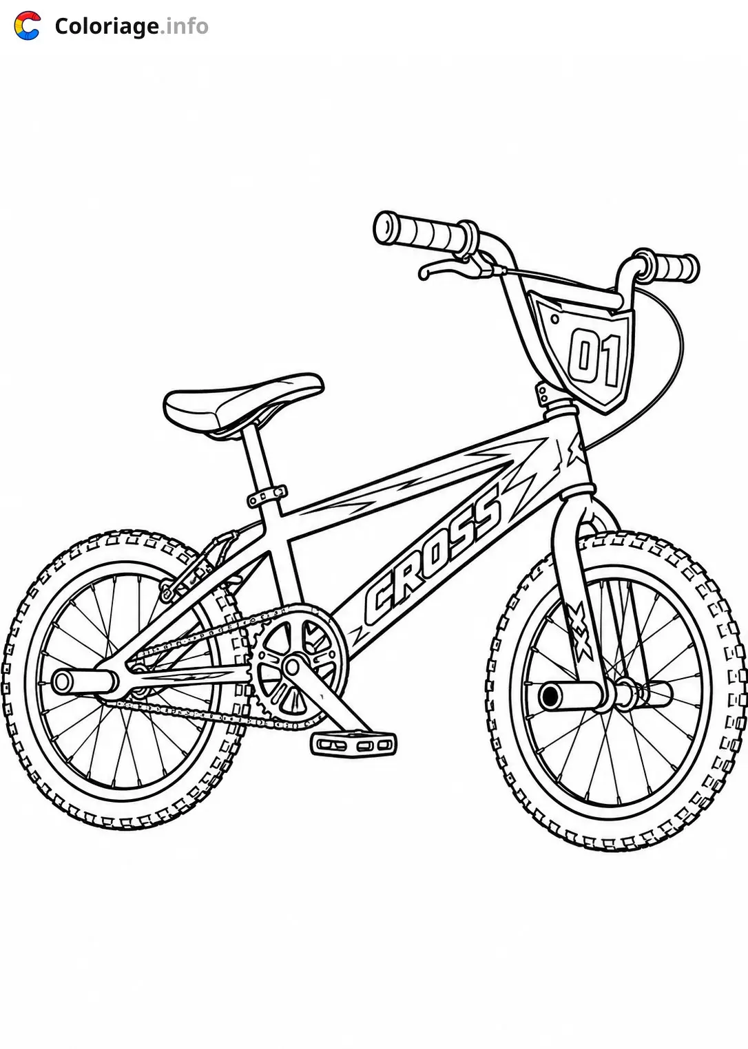 Coloriage Vélo BMX pour enfants - Vélo à imprimer