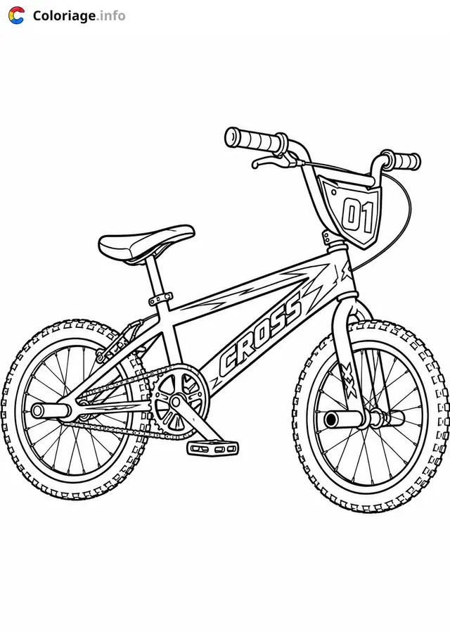 Coloriage Vélo BMX pour enfants - Vélo à imprimer