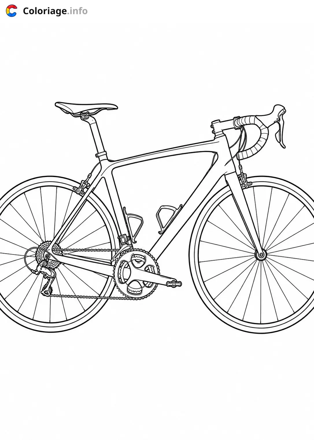 Coloriage Vélo de course magnifique - Vélo à imprimer
