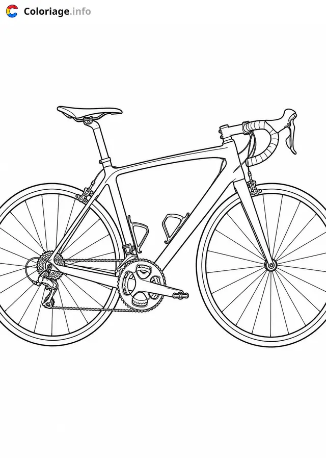 Coloriage Vélo de course magnifique - Vélo à imprimer