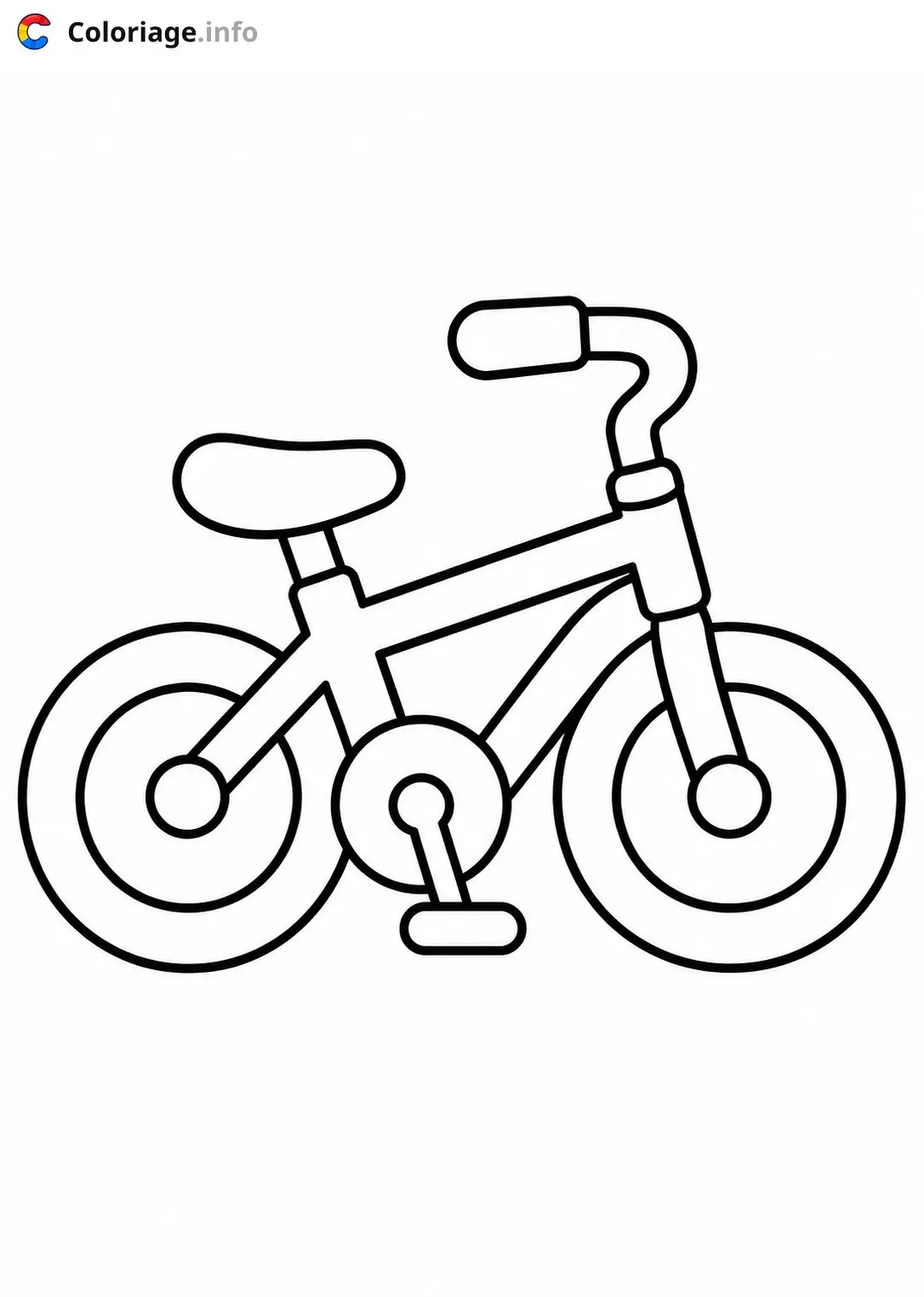 Coloriage Vélo maternelle facile - Vélo à imprimer