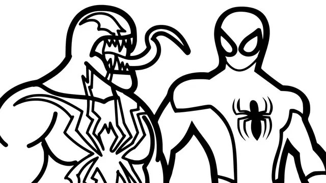 Coloriage Venom Contre Spiderman - Venom à imprimer