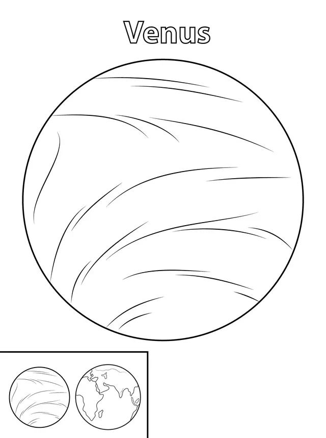 Coloriage Venus Planète - Planète à imprimer