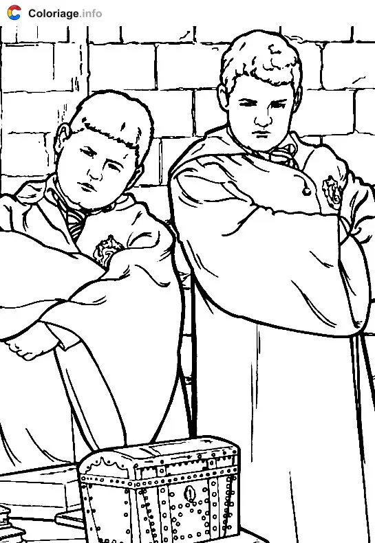 Vincent Crabbe and Gregory Goyle coloring page to print