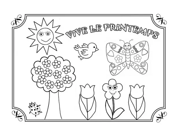 Coloriage Vive Le Printemps Maternelle - Printemps à imprimer