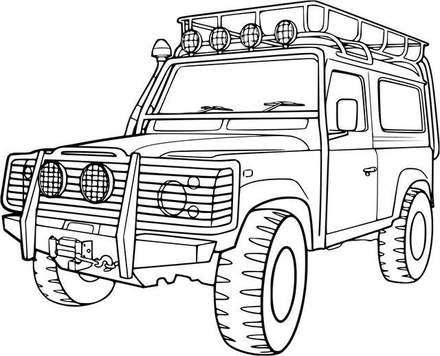 Coloriage Voiture 4x4 Jeep - 4x4 à imprimer