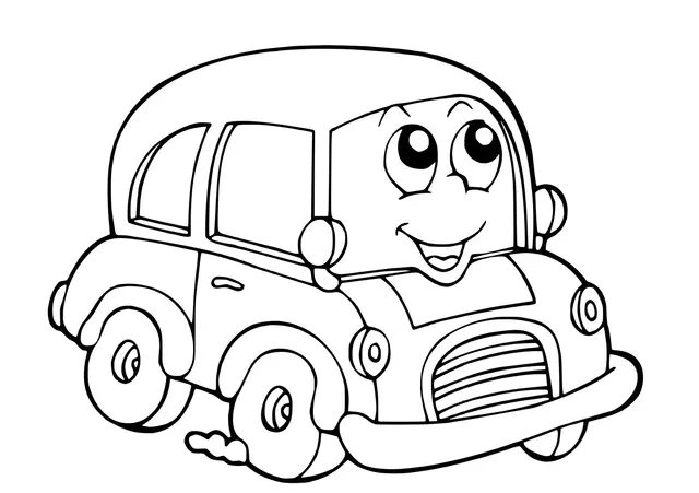 Easy Race Car for Preschoolers coloring page to print