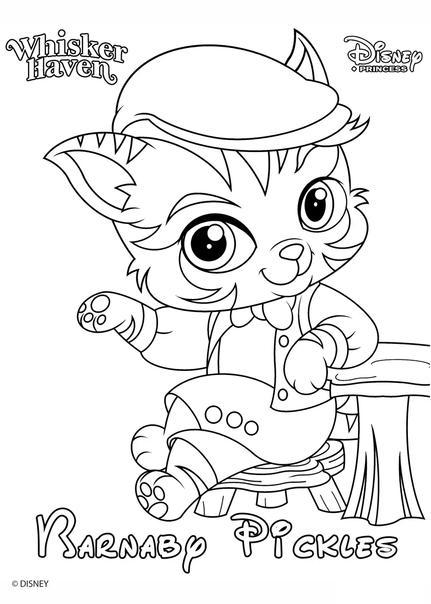 Coloriage Whisker Haven Barnaby Pickles Disney - Palace pets à imprimer