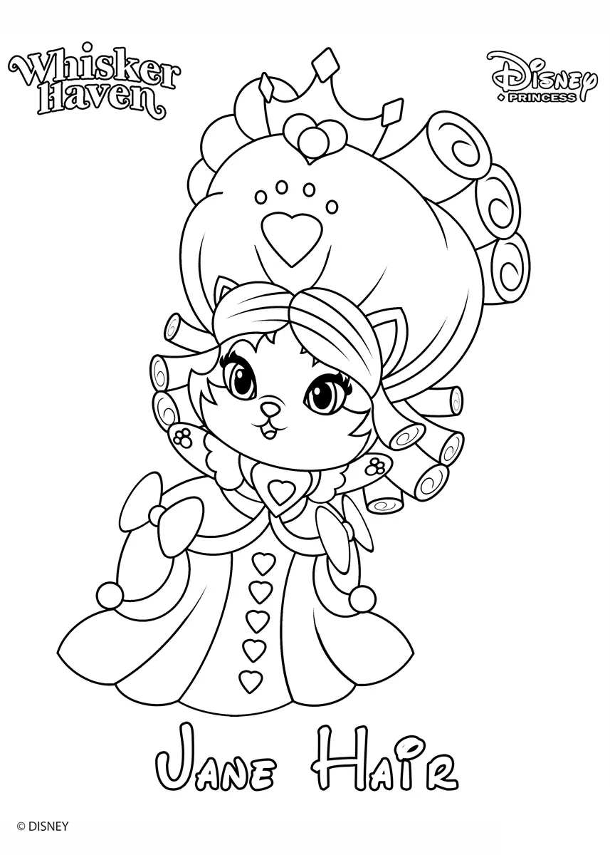 Coloriage Whisker Haven Jane Hair Princess Palace Pet Disney - Palace pets à imprimer