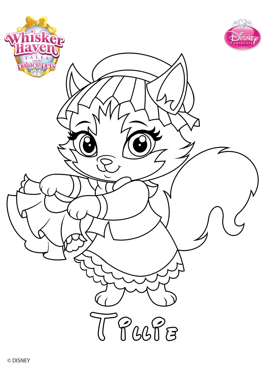 Coloriage Whisker Haven Tillie Princess Palace Pet Disney - Palace pets à imprimer