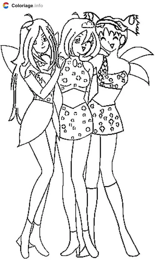 Winx Fairy Adventure coloring page to print