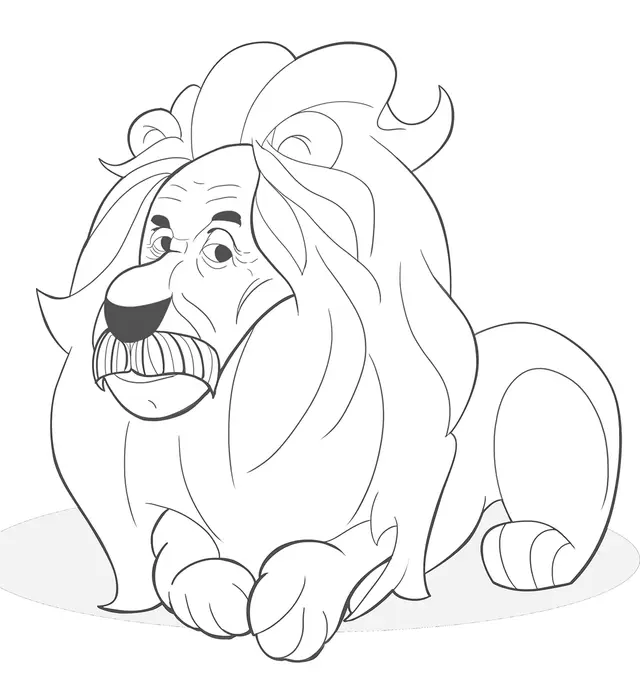 Coloriage Wise Lion - Lion à imprimer