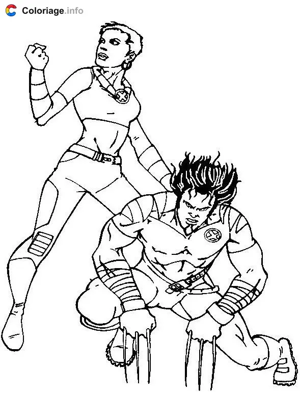 Wolverine and X-Men Teammate coloring page to print