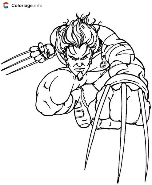 Wolverine Unleashes His Claws coloring page to print