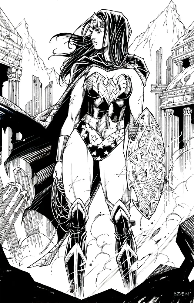Coloriage Wonder Woman By Oliver Nome Dc Comics - Wonder woman à imprimer