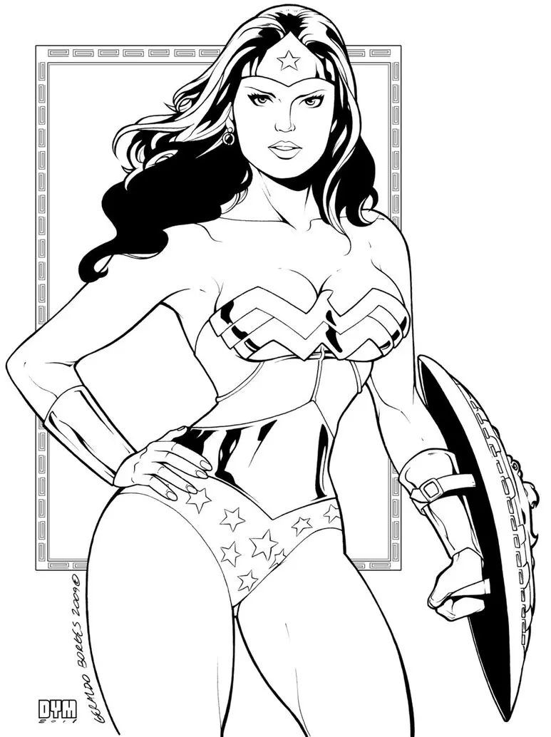 Coloriage Wonder Woman Ink Par Dymartgd Pour Adulte Dc Comics - Super héroïne à imprimer