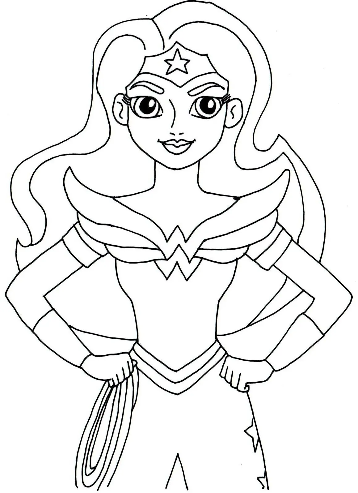 Coloriage Wonder Woman - Super héroïne à imprimer