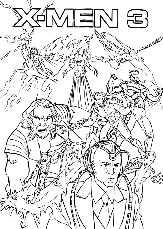 Coloriage X Men 3 Le Film - Xmen à imprimer
