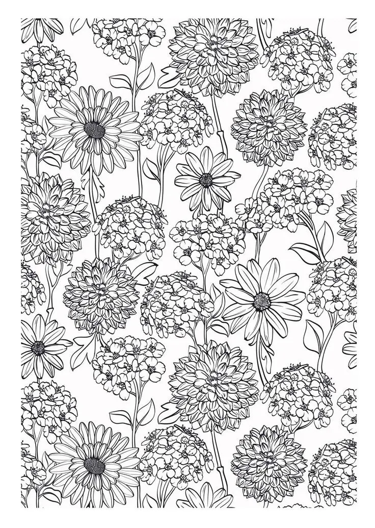 Coloriage Xxl Fleurs Tulipes Plantes - Xxl à imprimer
