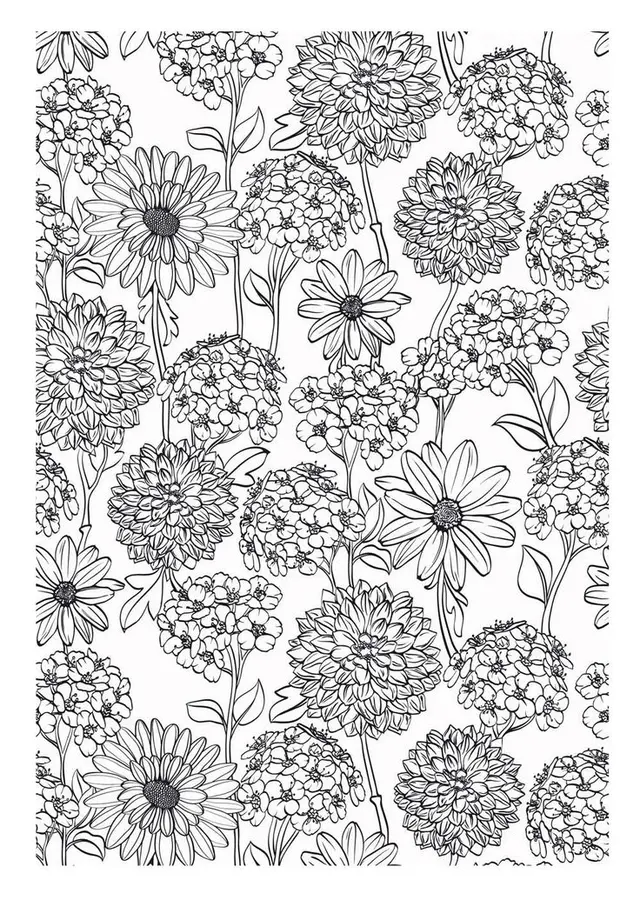 Desenho de Desenho XXL de Flores e Tulipas para Colorir para colorir