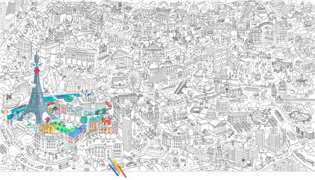Desenho de Desenho Gigante da Cidade de Paris para Colorir para colorir