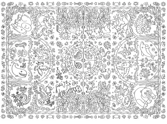Desenho de Desenho XXL Animais da Selva e Zoo para colorir