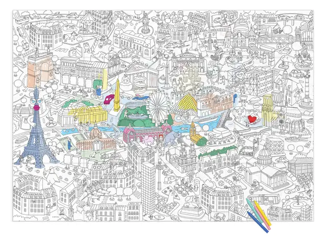 Desenho de Pôster XXL Paris para colorir
