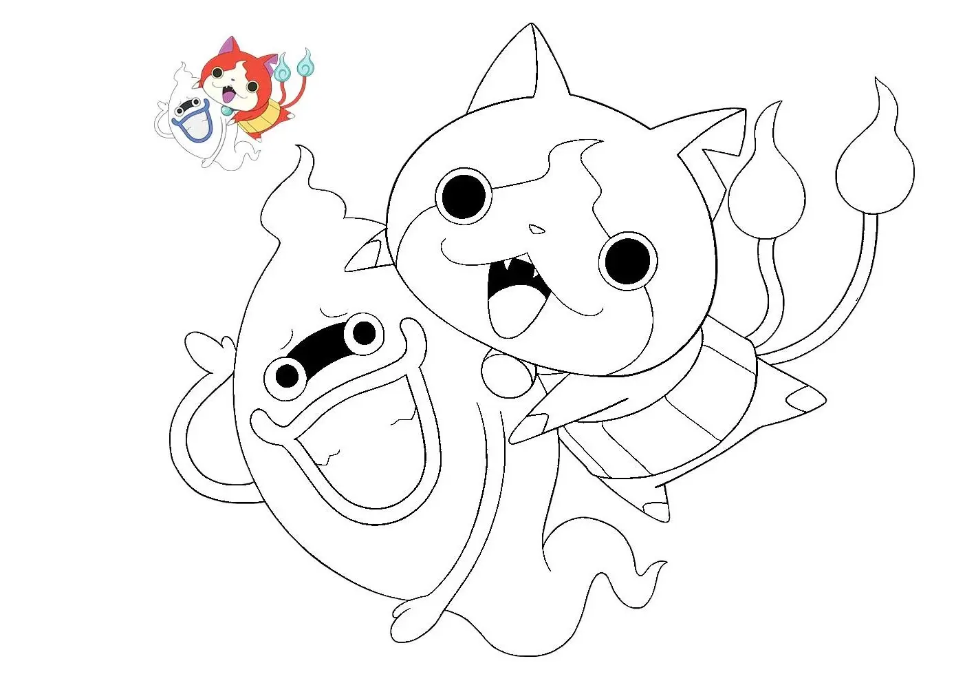 Coloriage Yo Kai Watch Whisper le fantôme - Yokai watch à imprimer