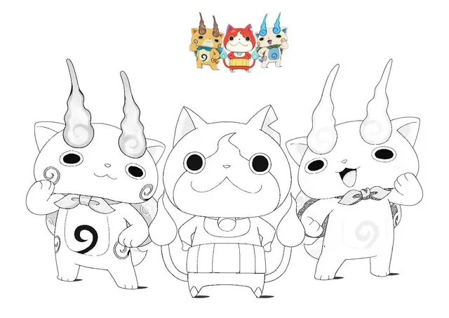 Kleurplaat Yo-Kai Watch epische gevechtsscène kleurplaten om te printen
