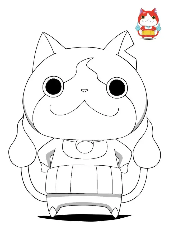 Kleurplaat Yo-Kai Watch fantastisch animatiemonster om te printen