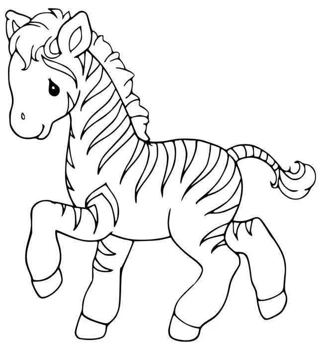 Coloriage Zèbre Facile Pour Maternelle - Zèbre à imprimer