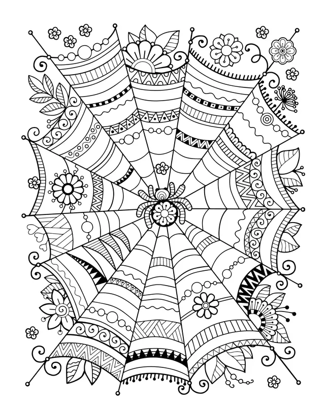 Coloriage Zentangle Araignée Adulte Halloween - Halloween à imprimer
