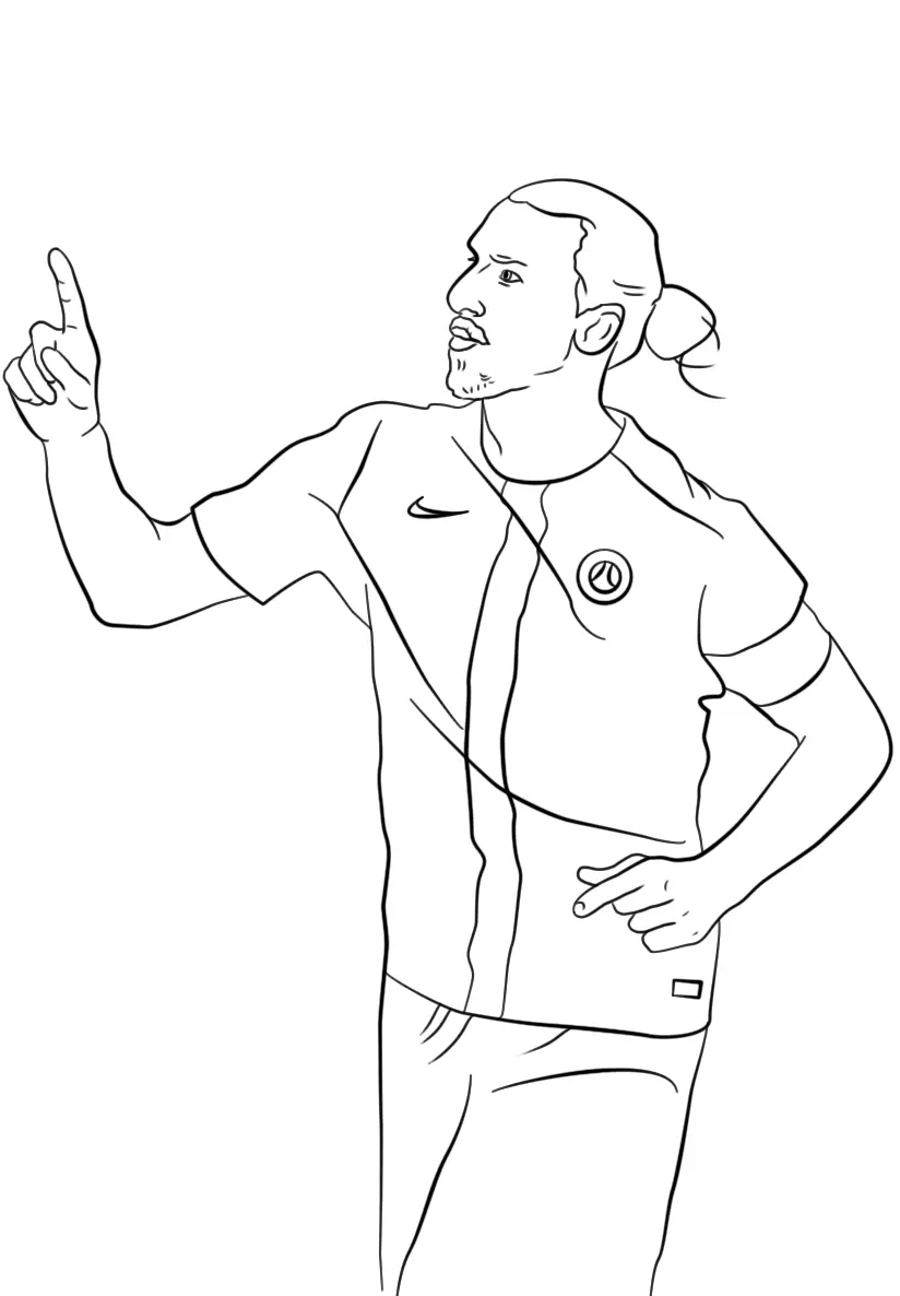 Coloriage Zlatan Ibrahimovic Foot Football - Foot à imprimer